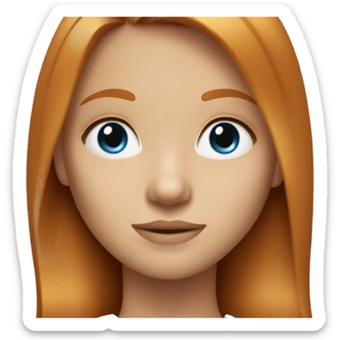 Ginger girl with straight hair and blue eyes in business  sticker