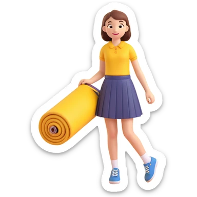 blue school skirt being rolled up, confident and fun, representing student empowerment, no text sticker