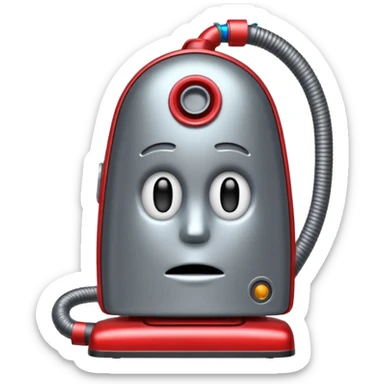 vacuum with a sad face in it sticker