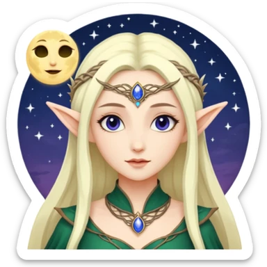 Selune elven moon twilight goddess sticker