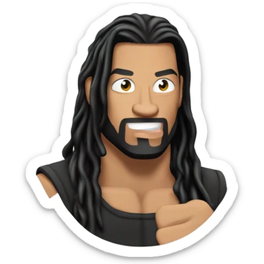 Erstelle ein emoji von roman reigns wie er seinen finger hebt sticker