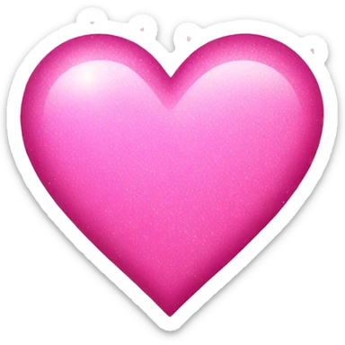 flat pink heart with sparkles sticker