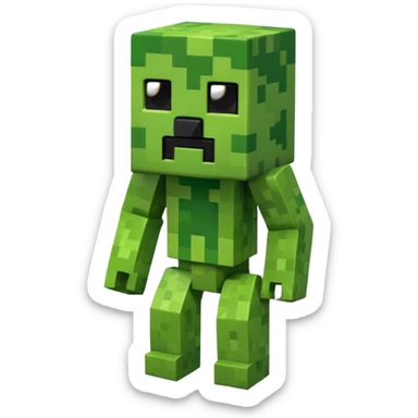 Minecraft creeper creature with sinister crooked looking and is creepy sticker
