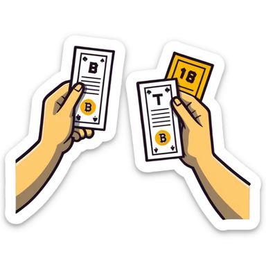 two sports fans high-fiving with a bet slip, representing 'tail your sports bet' sticker