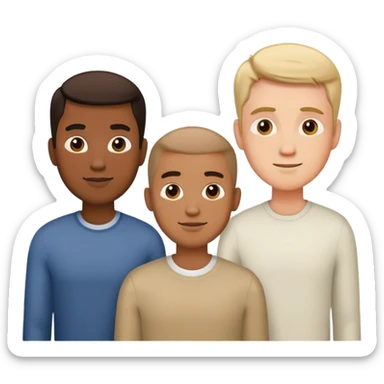 family of three men all same heigth sticker