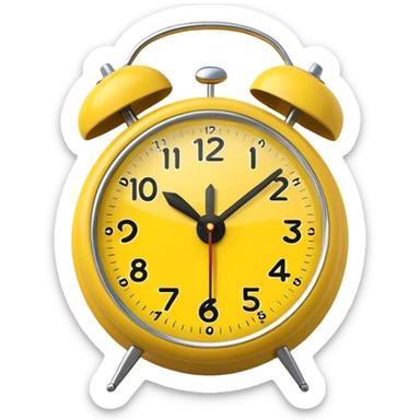 yellow alarm clock sticker