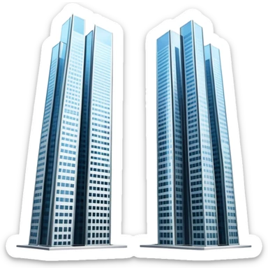 two tall skyscrapers side by side sticker