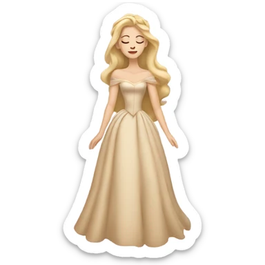 Sleeping beauty in a beige dress  sticker