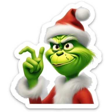 The grinch with finger sticker