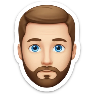 Man met een korte baard en felle blauwe ogen k sticker