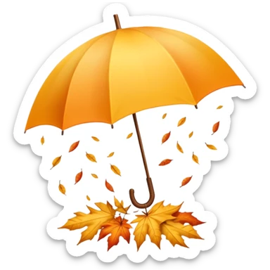 Beige Cozy umbrella autumn sticker