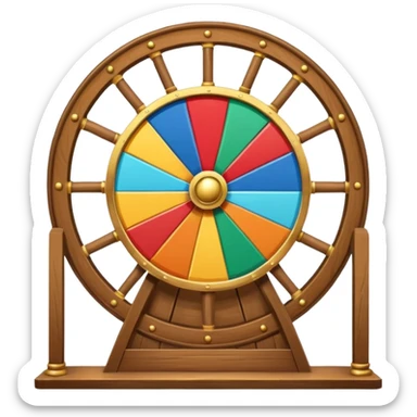 wheel of fortune, large, at booth, no ship wheel sticker