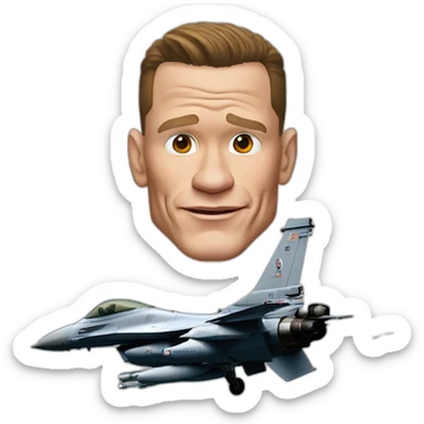 John Cena flying an f-16 sticker