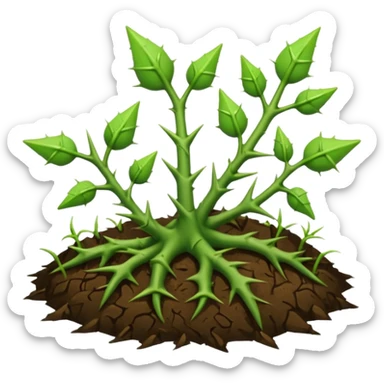 green thorns sprouting from the ground like vines sticker
