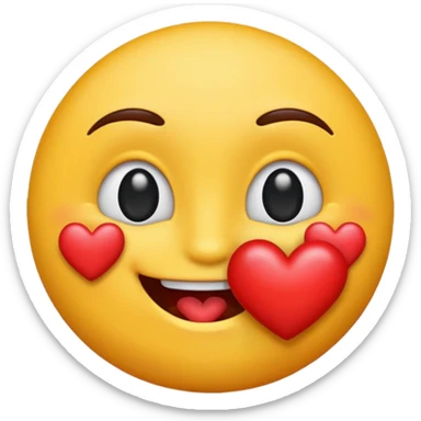 cartoon kissing emoji with heart, colorful and cheerful, no text, suitable for WhatsApp and Instagram sticker