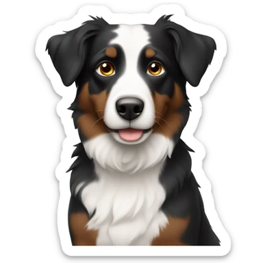 Black and white bi Aussie with brown eyes sticker