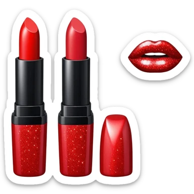 lipstick with glitter sticker