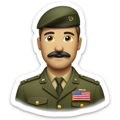 Man with mustache and in military gear  sticker