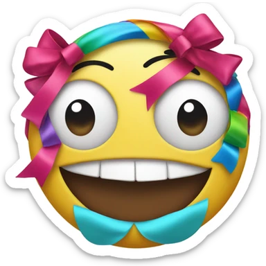 Smiley face wearing a bow sticker