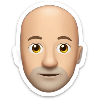 Bald man with furbol club barcelona flag draw in its face sticker