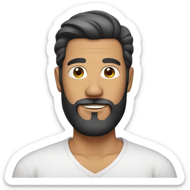 man with slick back hair and beard sticker