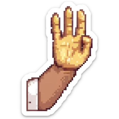 pixel art emoji of a hand waving 'nah' in a dismissive way sticker