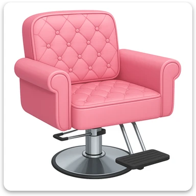 emoji of bigger pink hairstylist chair sticker