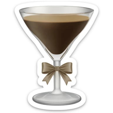 espresso martini with bow on stem sticker