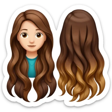 hair strand half of it is the strand and half is divided into the different layers of hair sticker