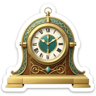 art deco mantel clock sticker