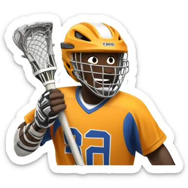Lacrosse player celebration sticker