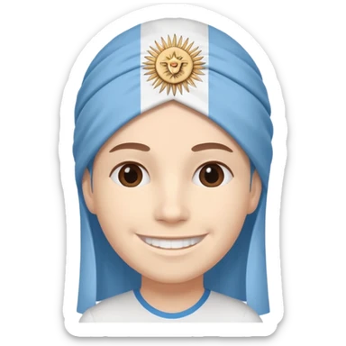 Una persona con la cabeza de la bandera de Argentina sticker