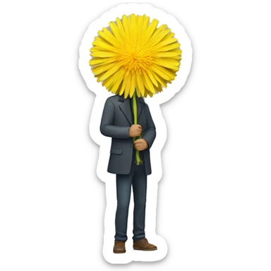 yellow dandelion with a man sticker