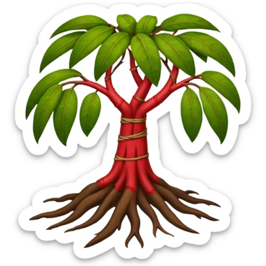 cut red mangrove and cut roots sticker