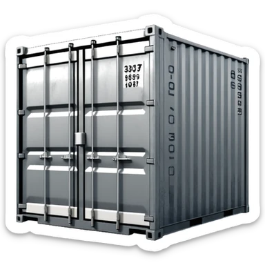 shipping container cast in raw grey concrete sticker