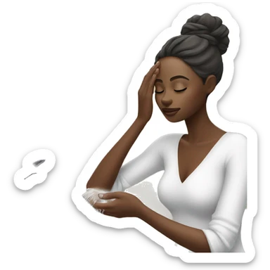 beautiful African woman washing her face sticker