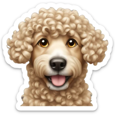 dog curly sticker