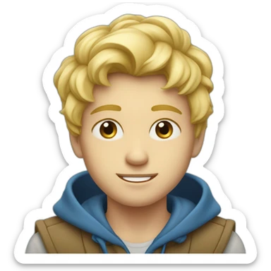 Garçon blond yeux bleu style héroïque fantaisy sticker