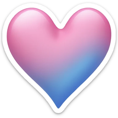 Pink and blue heart  sticker