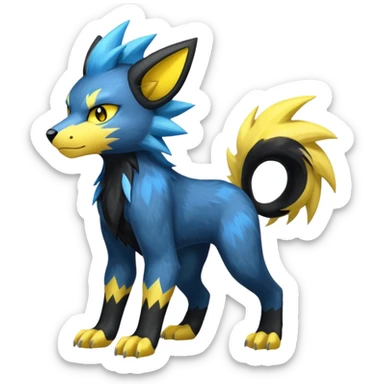 PalkiaZeraora-Manectric-Luxray-Fakémon-fusion-animal-creature, full body  sticker