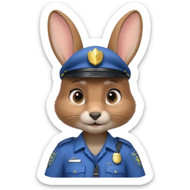 Judy Hopps (gray rabbit with a police suit, without a cap. big ears) from the Zootopia Disney movie sticker