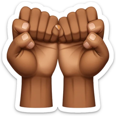 Left and Right fist from the top Perspektive with the Arms crossed over at the wrists  sticker