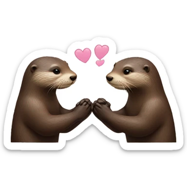 Two otters holding hands sticker