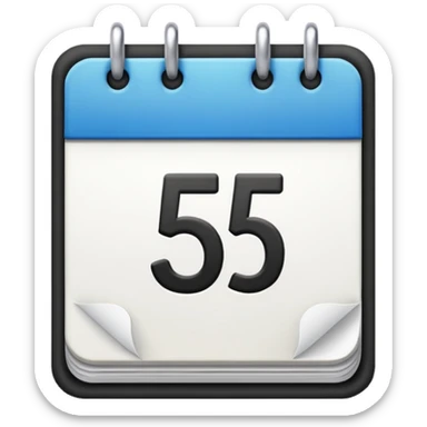 calendario de uma folha de numero 5 sticker