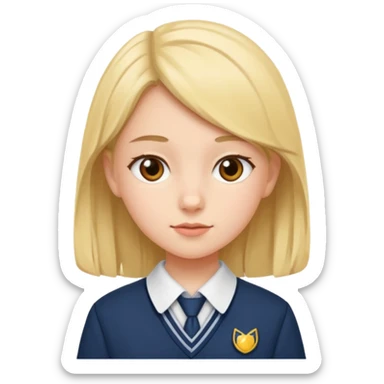 a middle school girl in a school uniform sticker