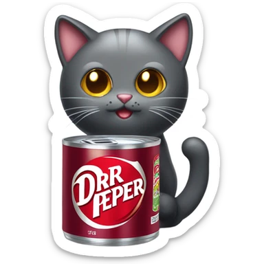 Cat drinking Dr Pepper  sticker