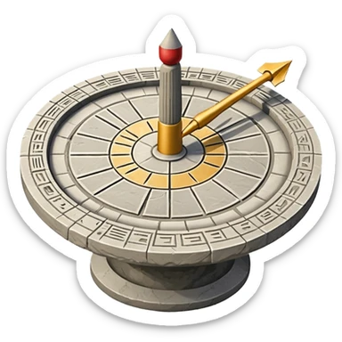 “stone sundial with shadow pointer sticker