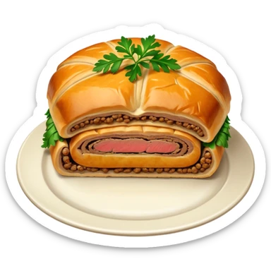 Beef Wellington on plate sticker
