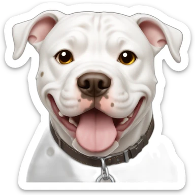 white pitbull dog  with brown spots sticker