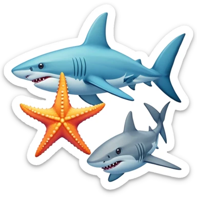 Starfish marries shark sticker